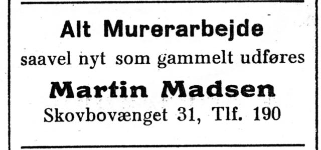 Martin Madsen annonce 1947