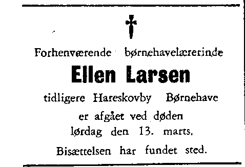 Ellen Larsen 13 marts 1965