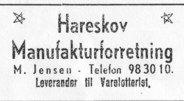 11 Hareskov manufakturforretning 1958